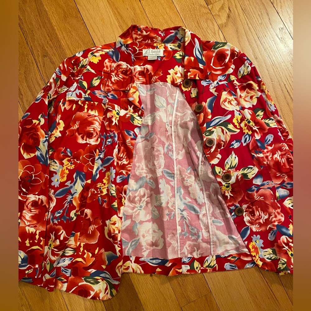 CJ Banks Flower Jean Jacket